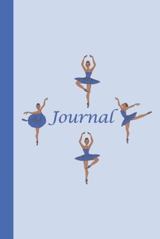 Journal: Ballerinas (Blue) 6x9 - DOT JOURNAL - Journal with dot grid paper - dotted pages with light grey dots