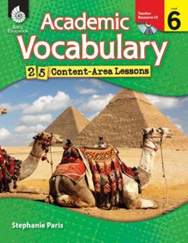 Paperback Academic Vocabulary, Level 6: 25 Content-Area Lessons [With CDROM] Book