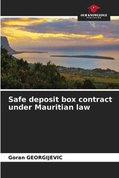 Paperback Safe deposit box contract under Mauritian law Book