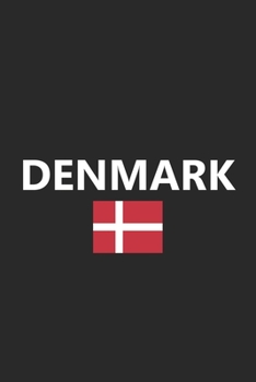 Paperback Denmark: Danish Flag Country Notebook Journal Lined Wide Ruled Paper Stylish Diary Vacation Travel Planner 6x9 Inches 120 Pages Book
