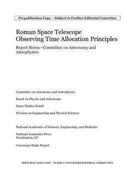 Paperback Roman Space Telescope Observations: Report Series?committee on Astronomy and Astrophysics Book