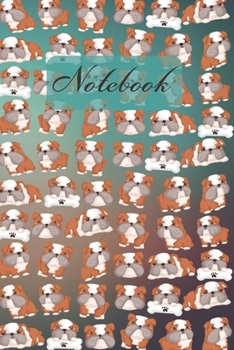 Notebook: Mini Bulldog Puppy -  Dogs Diary / Notes / Track / Log / Journal , Book Gifts For Women Men Kids Teens Girls Boys 6x9" 120 Pages (Cute Bulldog Notebook)
