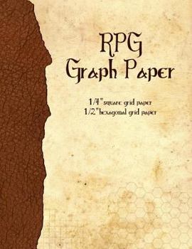 Paperback RPG Graph Paper: 1/4-inch Grid & 1/2-inch Hexagonal Grid Paper for Map-Drawing Book