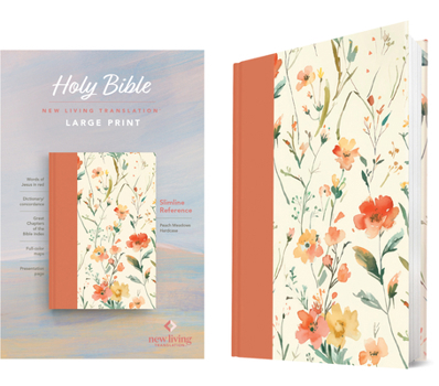 Hardcover NLT Large Print Slimline Reference Bible (Hardcover, Peach Meadows, Red Letter) Book
