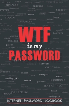 WTF Is My Password: Internet Password Logbook Password Organizer, Alphabetical password book, To Protect Usernames, emails, passwords, notes