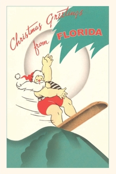 Paperback Vintage Journal Christmas Greetings from Florida, Surfing Santa Book