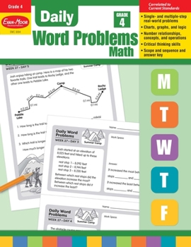 Paperback Daily Word Problems Math, Grade 4 Teacher Edition Book