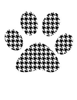 Composition Notebook: Houndstooth Dog Paw Lined College Ruled Notebook