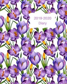 Paperback 2019-2020 Diary: 8x10 Day to a Page Academic Year Diary, Notes, to Do List & Priorities on Each Page. Purple Crocus Design Book