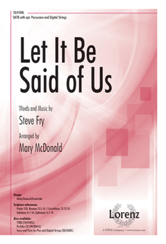 Paperback Let It Be Said of Us: SATB with Opt. Percussion and Digital Strings Book