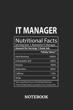 Nutritional Facts IT Manager Awesome Notebook: 6x9 inches - 110 dotgrid pages • Greatest Passionate working Job Journal • Gift, Present Idea
