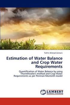 Paperback Estimation of Water Balance and Crop Water Requirements Book