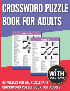 Paperback Crossword Puzzle Book For Adults: Challenging Brain Exercise Games Crossword Puzzles Activity With Solution [Large Print] Book