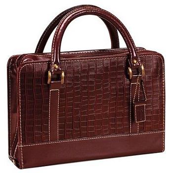 Misc. Supplies Reptile Skin Bible Cover for Women, Zippered, Purse-Style Handles, Imitation Leather, Burgundy, Extra Large Book