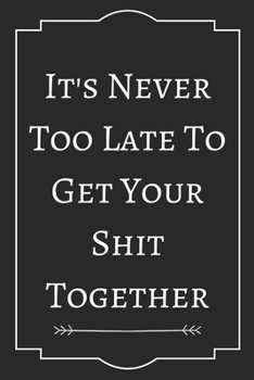 It's Never Too Late To Get Your Shit Together: Perfect Gift (100 Pages, Blank Notebook, 6 x 9) (Cool Notebooks) Paperback