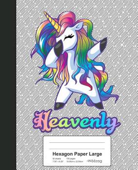 Paperback Hexagon Paper Large: HEAVENLY Unicorn Rainbow Notebook Book