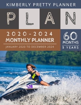 Paperback 5 year monthly planner 2020-2024: 2020-2024 Monthly Planner Calendar - 5 Year Planner for 60 Months with internet record page - jetski anchor design Book