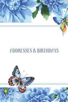 Addresses & Birthdays: Watercolor Blue Dahlia