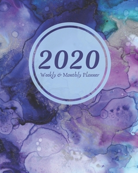 2020 Weekly & Monthly View Planner: Purple Abstract Watercolor 8"x10" (20.32cm X 25.4cm) 12-Month Notebook Calendar Schedule Organizer (Beautiful Calendar Books for 2020)