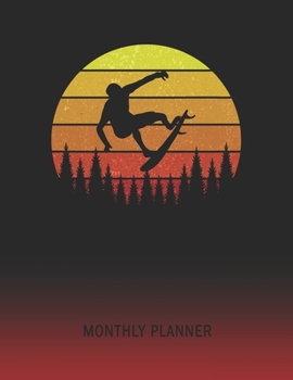 Monthly Planner: Surfing | 2 Year Planning for Jan 2020 to Dec 2021 | Retro Vintage Sunset Cover | January 20 - December 21 | Planning Organizer ... | Plan Days, Set Goals & Get Stuff Done