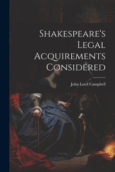 Paperback Shakespeare's Legal Acquirements Considered Book