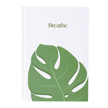 Breathe | A5 White Hardcover Notebook for Christian Journal College Ruled | 196 Lined Daily Note Taking Devotional Work School Notes Bible Study Christian Gifts
