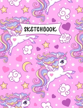 Sketchbook: Cute Kawaii Pink Unicorn Sketch Book for Kids Practice Drawing and Doodling Sketching Book for Toddlers & Tweens