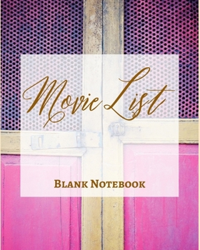 Paperback Movie List - Blank Notebook - Write It Down - Pastel Hot Pink Yellow Gold Wooden Abstract Modern Contemporary Design Book