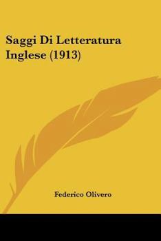 Paperback Saggi Di Letteratura Inglese (1913) [Italian] Book