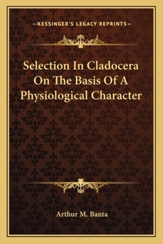 Paperback Selection In Cladocera On The Basis Of A Physiological Character Book