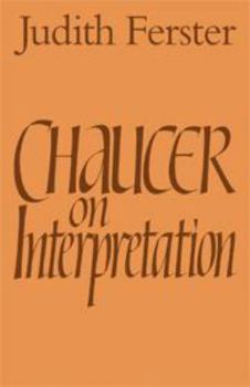 Hardcover Chaucer on Interpretation Book