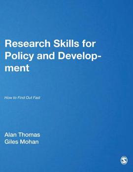 Hardcover Research Skills for Policy and Development: How to Find Out Fast Book