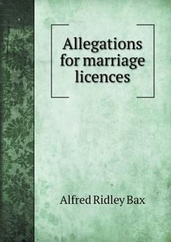 Paperback Allegations for marriage licences Book
