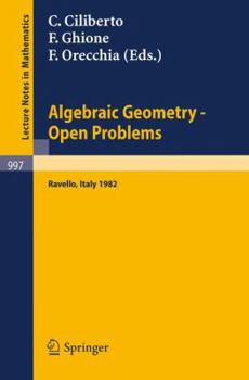 Paperback Algebraic Geometry - Open Problems: Proceedings of the Conference Held in Ravello, May 31 - June 5, 1982 Book