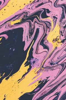 PINK AND YELLOW MARBLE: Abstract Art Cover Lined Notebook, 6x9, Soft Matte Finish, Journal For Women And Girls, 120 Page Ruled Notepad