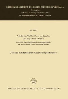 Paperback Getriebe Mit Stationärem Geschwindigkeitsverlauf [German] Book