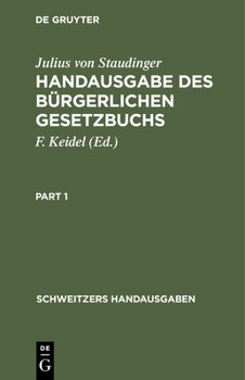 Hardcover Handausgabe Des Bürgerlichen Gesetzbuchs: Kommentar [German] Book