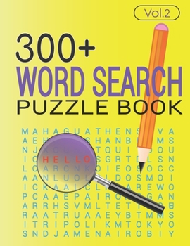 Paperback 300+ WORD SEARCH PUZZLE BOOK (Vol.2): Word search book with solution Book