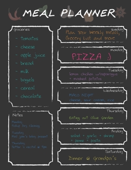 Meal Planner: Bloom Daily Planners Weekly Meal Planning Pad, Meal Planner,  Shopping List Food Planning Organizer and Grocery List 8.5" x 11", 100 Pages