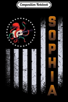 Composition Notebook: Vintage Flag USA Octopus Sophia guitar playing lovers gifts  Journal/Notebook Blank Lined Ruled 6x9 100 Pages
