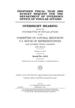 Proposed fiscal year 2008 budget request for the Department of Interior's Office of Insular Affairs