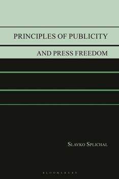 Paperback Principles of Publicity and Press Freedom Book
