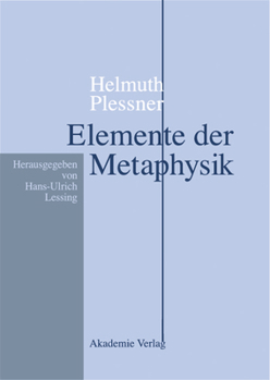 Hardcover Helmuth Plessner, Elemente der Metaphysik [German] Book