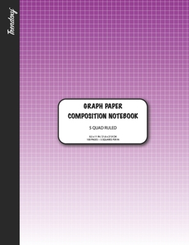 Trendoxy™ - Notebook Graph Paper, Grid Notebook, 5 Quad Ruled (8.5 x 11 IN / 21.6 x 27.9 CM) 100 Pages, 5 Squares Per Inch | Purple Gradient Cover ... For Math, Journal, Drawing | Style: OTROD2