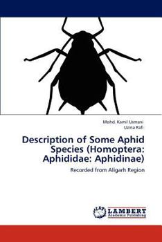 Paperback Description of Some Aphid Species (Homoptera: Aphididae: Aphidinae) Book