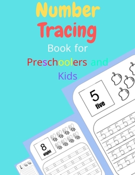 Paperback Number Tracing Book for Preschoolers and Kids: Beginner Math Learning with Fun! Shapes, Numbers and Object Tracing, Counting, Matching & Coloring Book