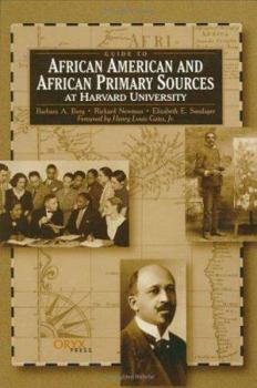Hardcover Guide to African American and African Primary Sources at Harvard University Book