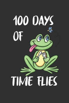 Frog Fly 100 Days Of School Shirt Teacher: 6x9 Journal for Writing Down Daily Habits,Diary,Notebook,Gag Gift -120 Pages-( School Blank Lined Notebook)