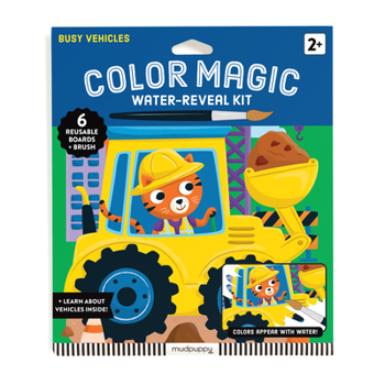 Paperback Busy Vehicles Color Magic Water-Reveal Kit Book