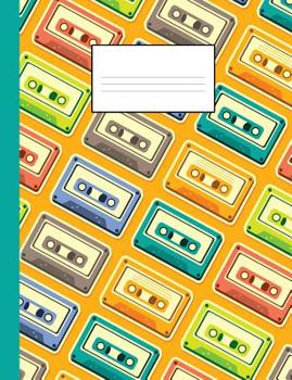 Paperback 80s notebook: A fun and trendy 80's theme composition book: College ruled, soft back: Perfect for school work: Vintage casette tape Book
